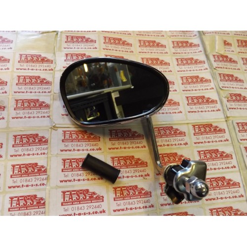 Set Left Right 80mm Round Legshield Clamp On Mirror Chrome Vespa Lambretta LML e